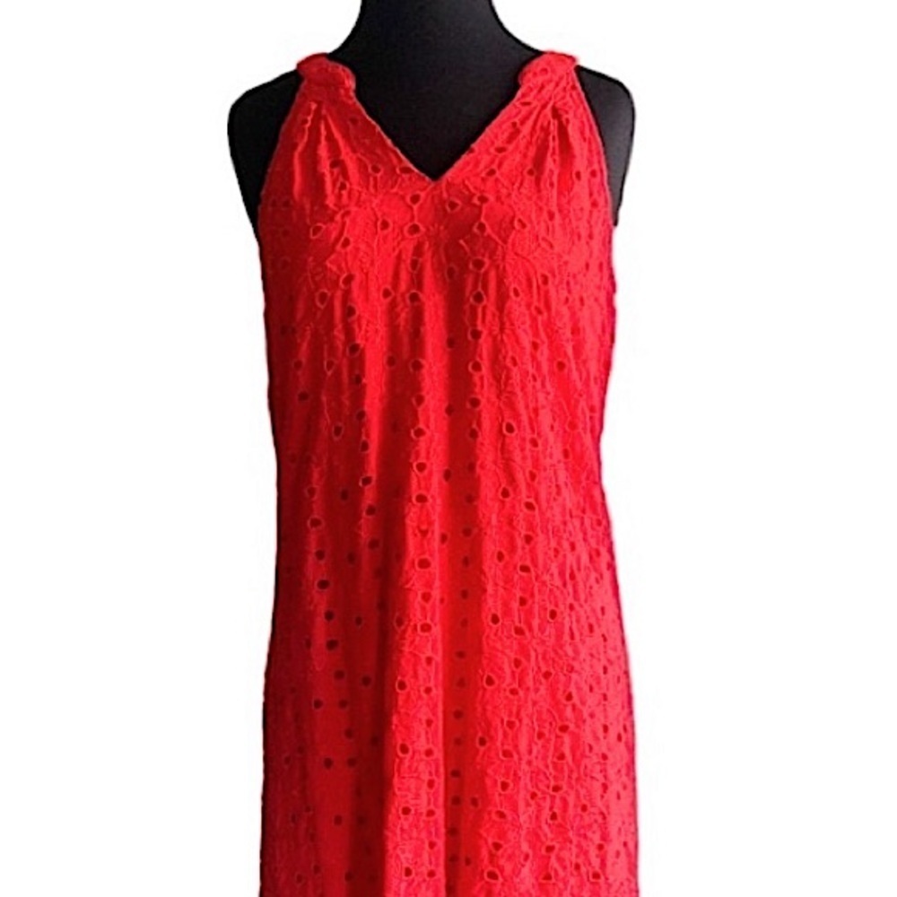 Stitch Fix Market & Spruce Brea Red Eyelet Dress Size Small